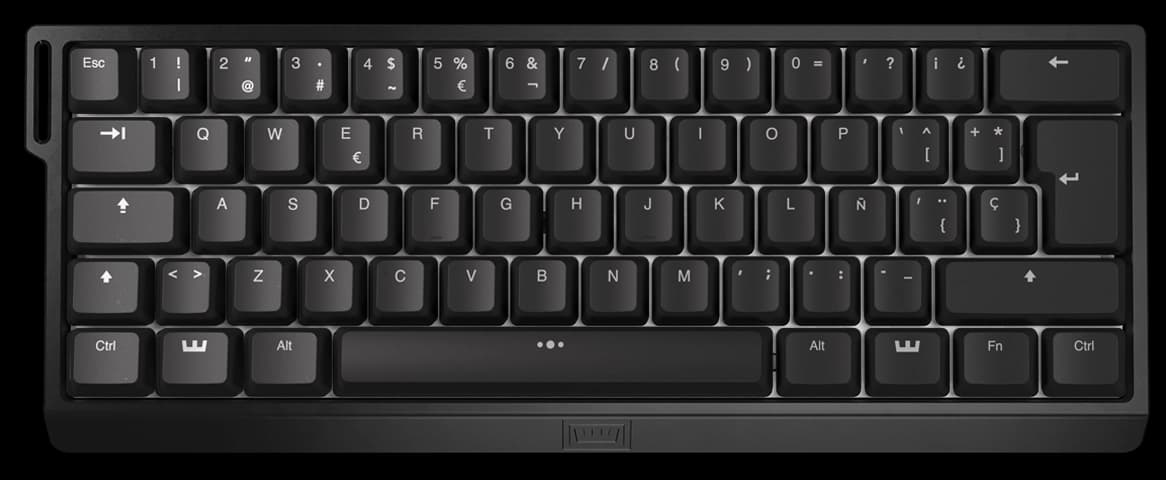 Wooting 60HE+ ISO layout with Spanish keycaps