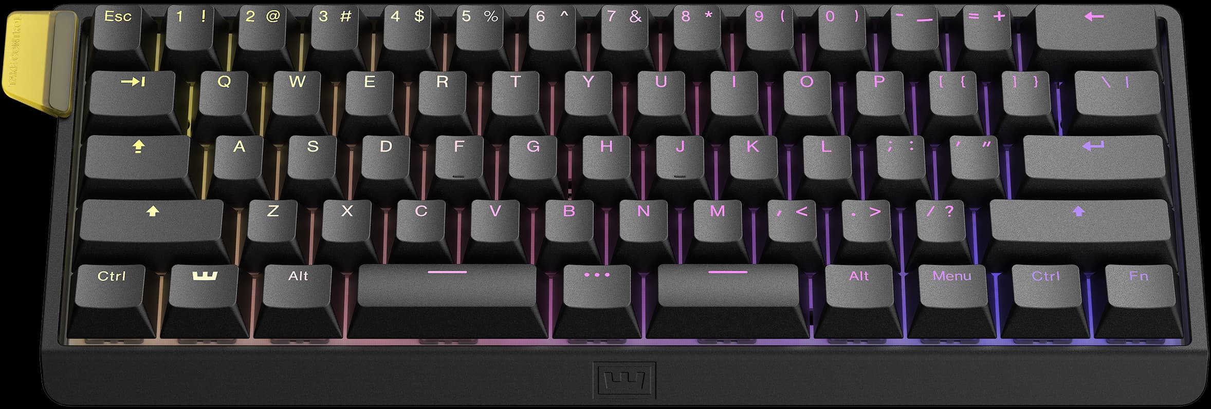 Graphic showing the plastic version of the Wooting 60HE V2