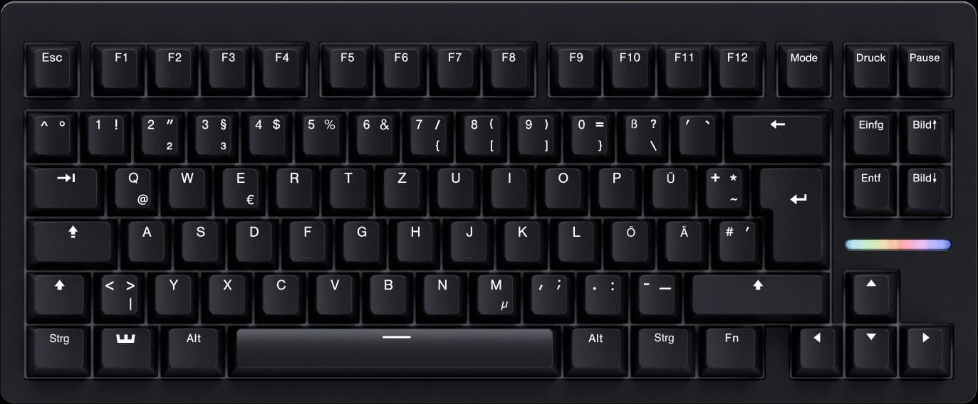 Wooting 80HE ISO layout with German keycaps