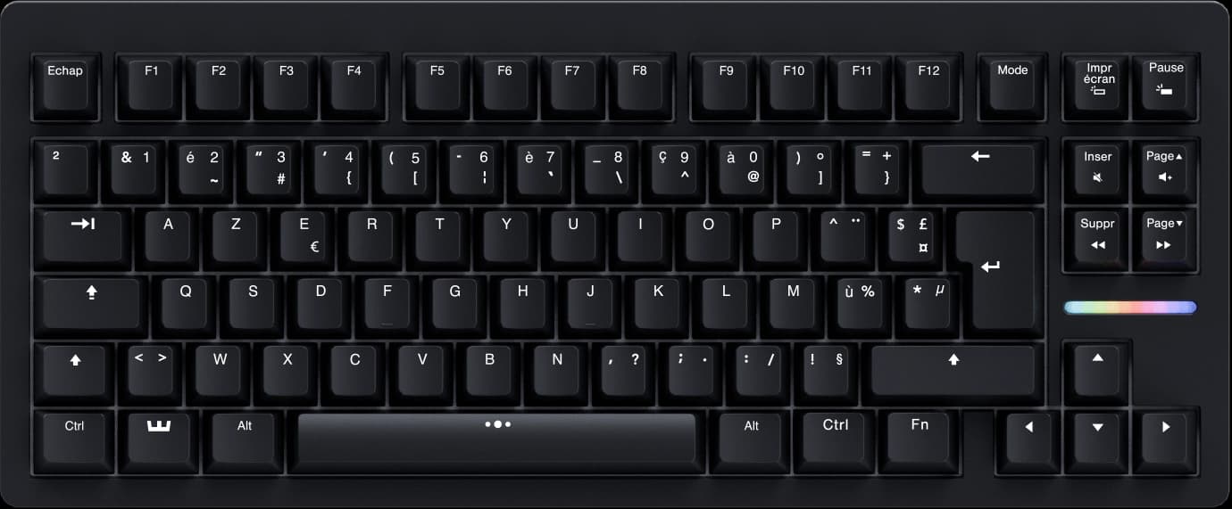 Wooting 80HE ISO layout with French keycaps