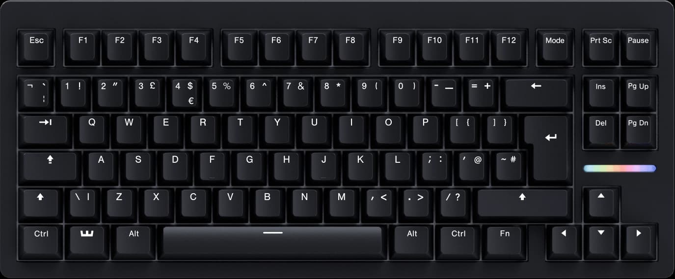 Wooting 80HE ISO layout with UK keycaps