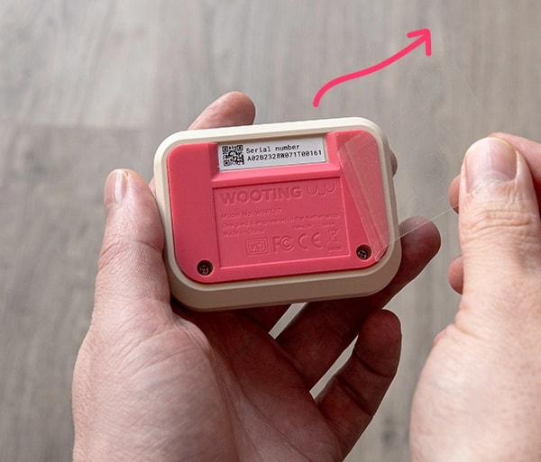 Wooting UwU showing the pulling of the film