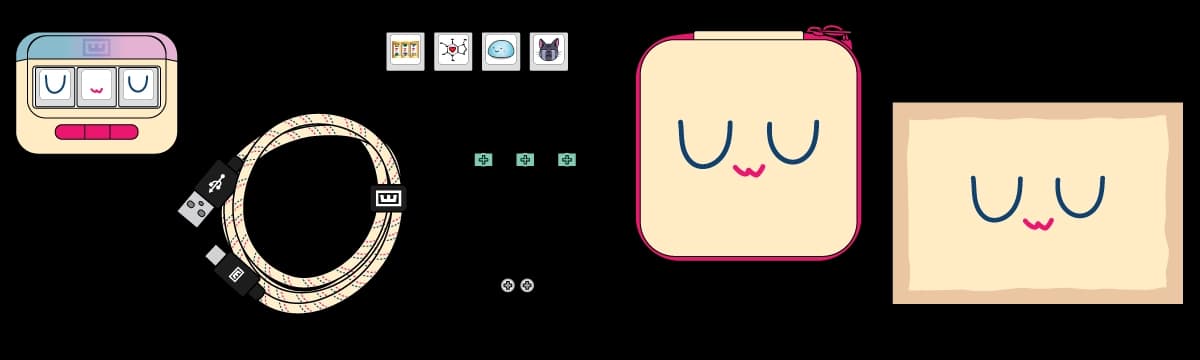 Wooting UwU RGB showing all items in the box