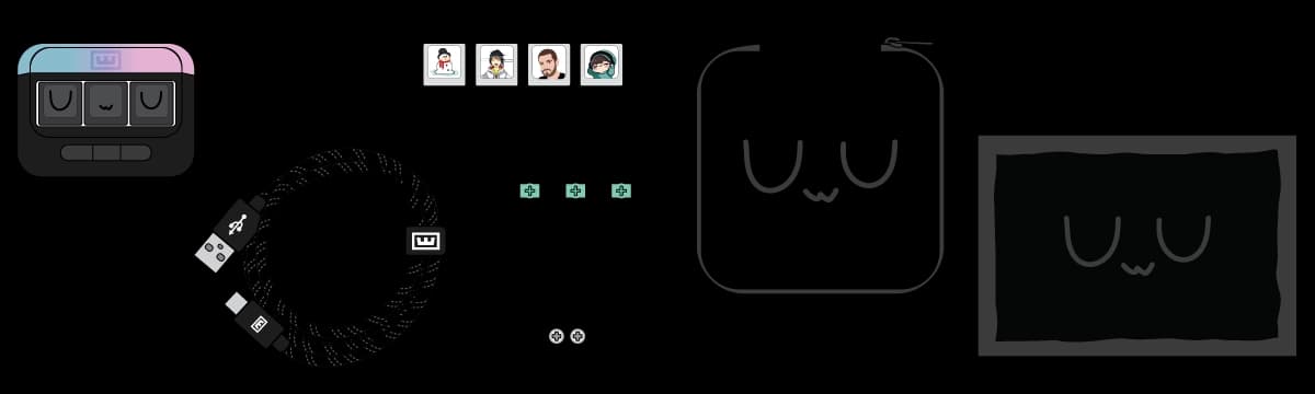 Wooting UwU RGB Stealth showing all items in the box