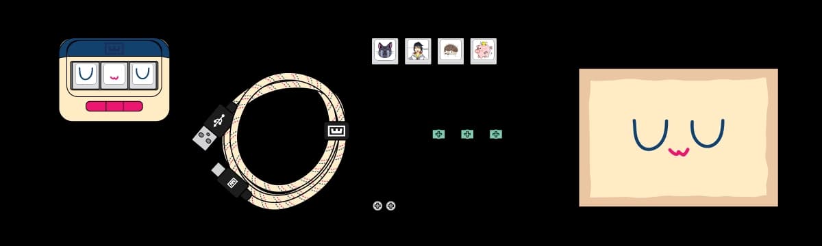 Wooting UwU Regular showing all items in the box